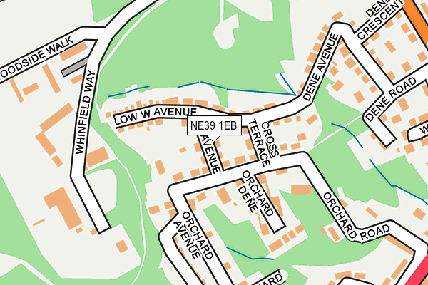NE39 1EB map - OS OpenMap – Local (Ordnance Survey)