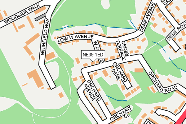 NE39 1ED map - OS OpenMap – Local (Ordnance Survey)