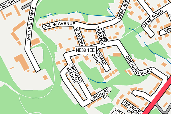NE39 1EE map - OS OpenMap – Local (Ordnance Survey)