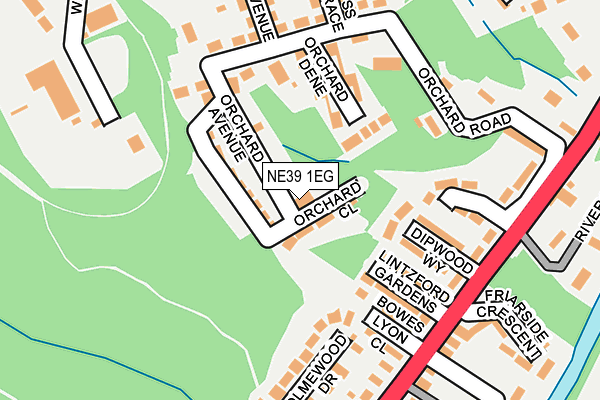 NE39 1EG map - OS OpenMap – Local (Ordnance Survey)