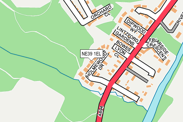 NE39 1EL map - OS OpenMap – Local (Ordnance Survey)