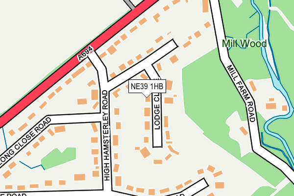 NE39 1HB map - OS OpenMap – Local (Ordnance Survey)