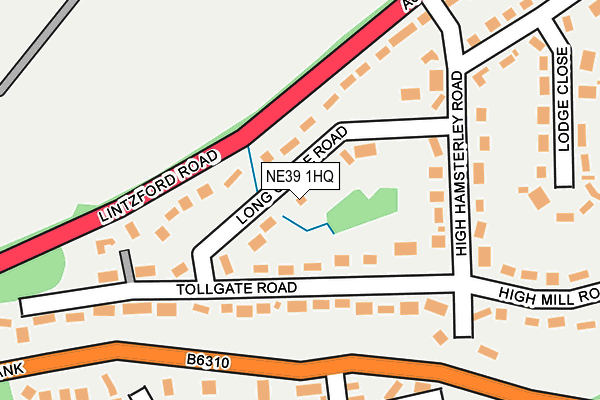 NE39 1HQ map - OS OpenMap – Local (Ordnance Survey)