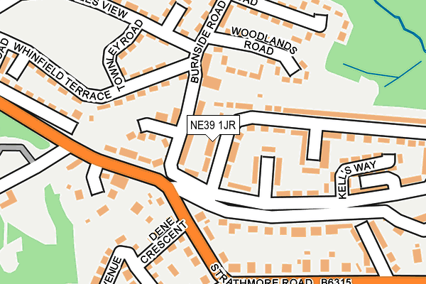 NE39 1JR map - OS OpenMap – Local (Ordnance Survey)