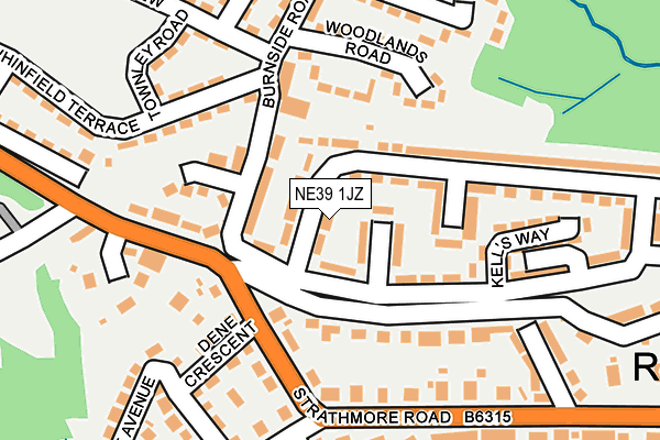 NE39 1JZ map - OS OpenMap – Local (Ordnance Survey)