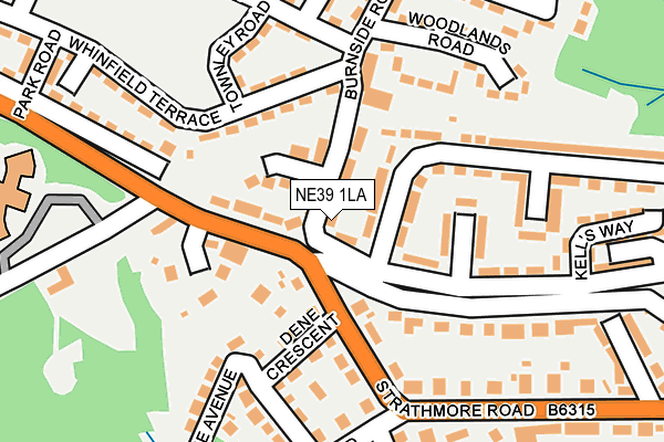 NE39 1LA map - OS OpenMap – Local (Ordnance Survey)