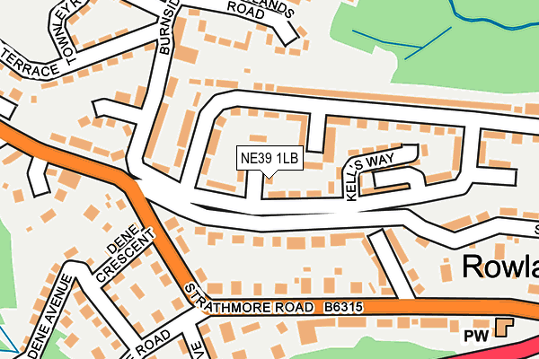 NE39 1LB map - OS OpenMap – Local (Ordnance Survey)