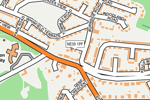 NE39 1PF map - OS OpenMap – Local (Ordnance Survey)