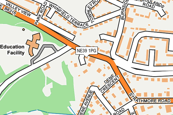NE39 1PG map - OS OpenMap – Local (Ordnance Survey)