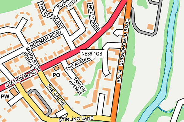 NE39 1QB map - OS OpenMap – Local (Ordnance Survey)