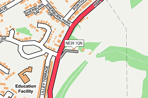 NE39 1QN map - OS OpenMap – Local (Ordnance Survey)