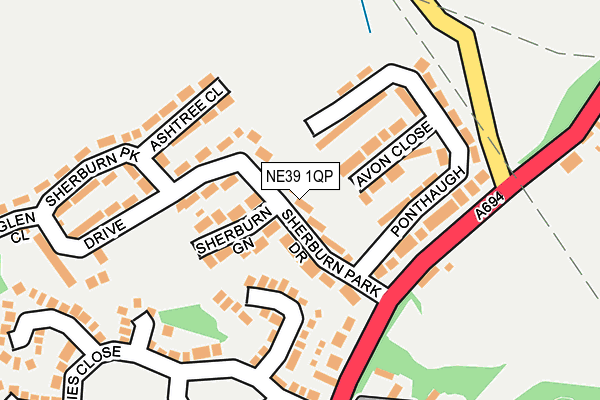 NE39 1QP map - OS OpenMap – Local (Ordnance Survey)