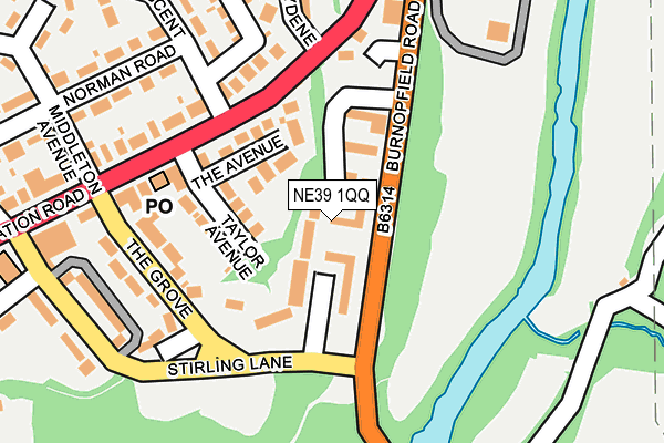 NE39 1QQ map - OS OpenMap – Local (Ordnance Survey)