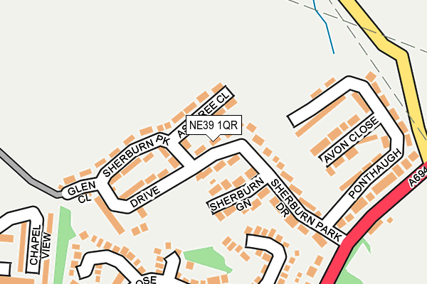 NE39 1QR map - OS OpenMap – Local (Ordnance Survey)