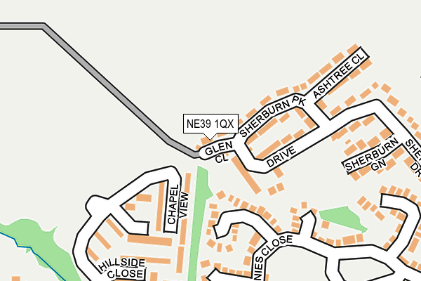 NE39 1QX map - OS OpenMap – Local (Ordnance Survey)