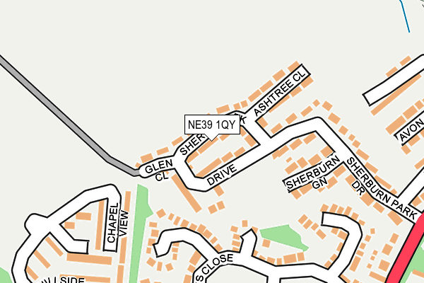 NE39 1QY map - OS OpenMap – Local (Ordnance Survey)