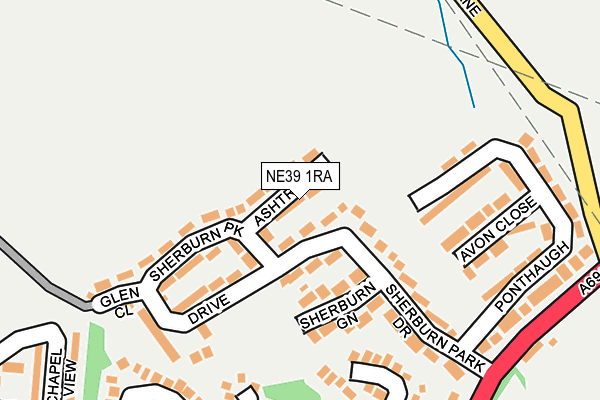NE39 1RA map - OS OpenMap – Local (Ordnance Survey)