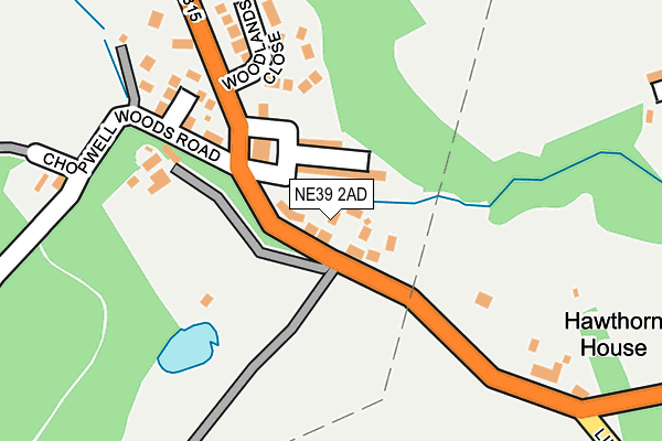 NE39 2AD map - OS OpenMap – Local (Ordnance Survey)