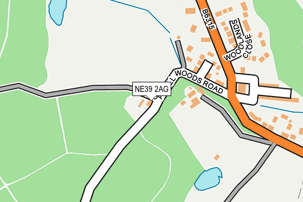 NE39 2AG map - OS OpenMap – Local (Ordnance Survey)