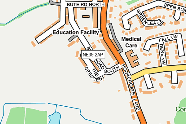 NE39 2AP map - OS OpenMap – Local (Ordnance Survey)