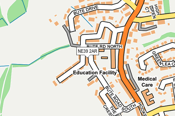 NE39 2AR map - OS OpenMap – Local (Ordnance Survey)