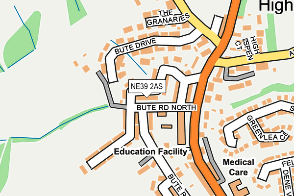 NE39 2AS map - OS OpenMap – Local (Ordnance Survey)