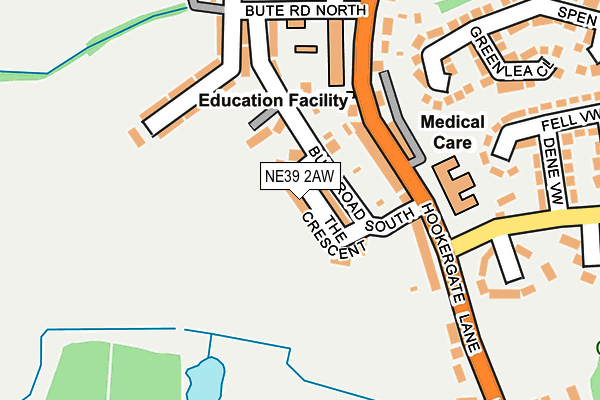 NE39 2AW map - OS OpenMap – Local (Ordnance Survey)