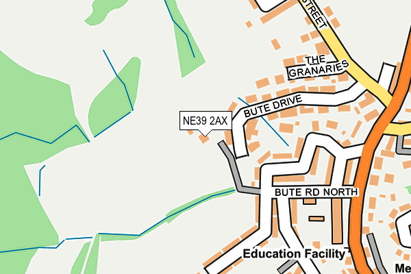 NE39 2AX map - OS OpenMap – Local (Ordnance Survey)