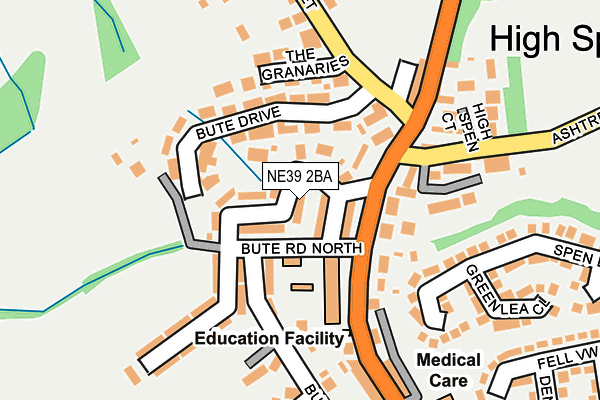 NE39 2BA map - OS OpenMap – Local (Ordnance Survey)