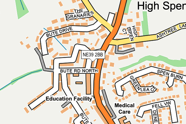 NE39 2BB map - OS OpenMap – Local (Ordnance Survey)