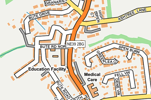 NE39 2BG map - OS OpenMap – Local (Ordnance Survey)