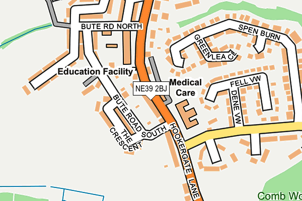 NE39 2BJ map - OS OpenMap – Local (Ordnance Survey)