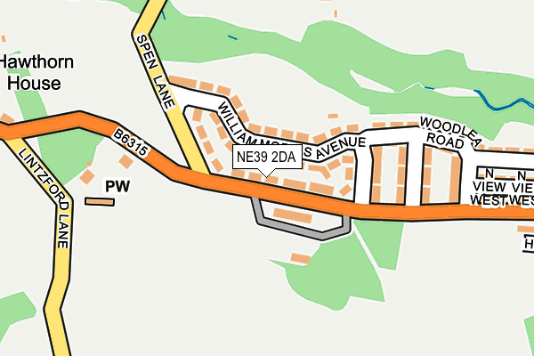 NE39 2DA map - OS OpenMap – Local (Ordnance Survey)