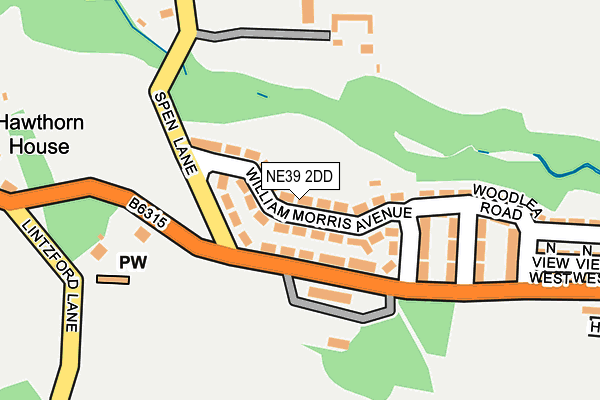 NE39 2DD map - OS OpenMap – Local (Ordnance Survey)