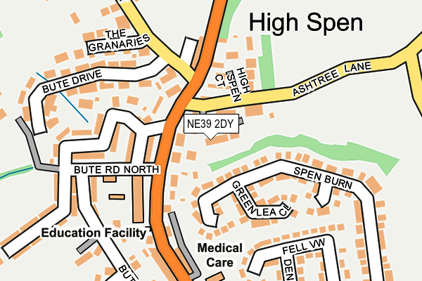NE39 2DY map - OS OpenMap – Local (Ordnance Survey)