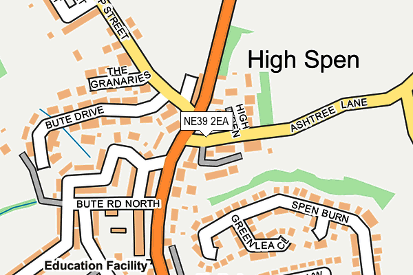 NE39 2EA map - OS OpenMap – Local (Ordnance Survey)