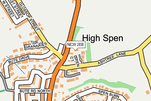 NE39 2EB map - OS OpenMap – Local (Ordnance Survey)