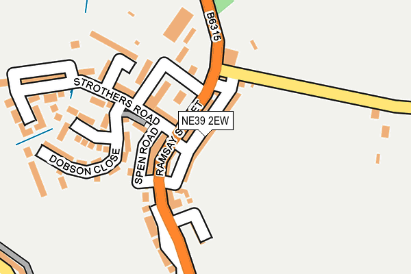 NE39 2EW map - OS OpenMap – Local (Ordnance Survey)