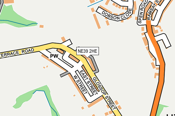 NE39 2HE map - OS OpenMap – Local (Ordnance Survey)