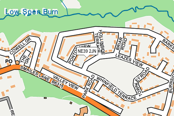 NE39 2JN map - OS OpenMap – Local (Ordnance Survey)