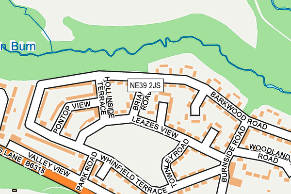 NE39 2JS map - OS OpenMap – Local (Ordnance Survey)