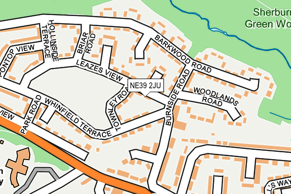 NE39 2JU map - OS OpenMap – Local (Ordnance Survey)