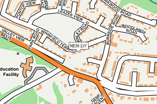 NE39 2JY map - OS OpenMap – Local (Ordnance Survey)