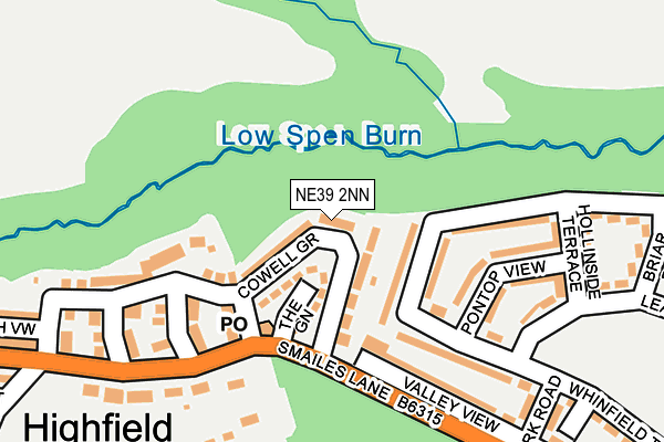 NE39 2NN map - OS OpenMap – Local (Ordnance Survey)