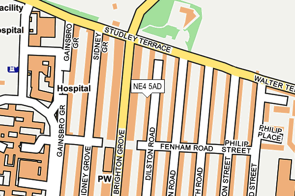NE4 5AD map - OS OpenMap – Local (Ordnance Survey)