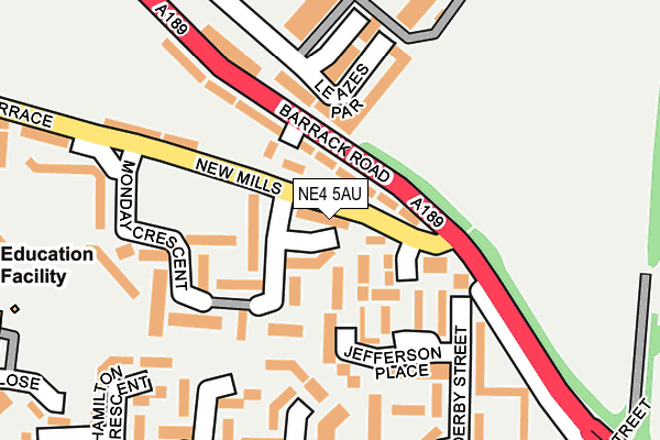 NE4 5AU map - OS OpenMap – Local (Ordnance Survey)