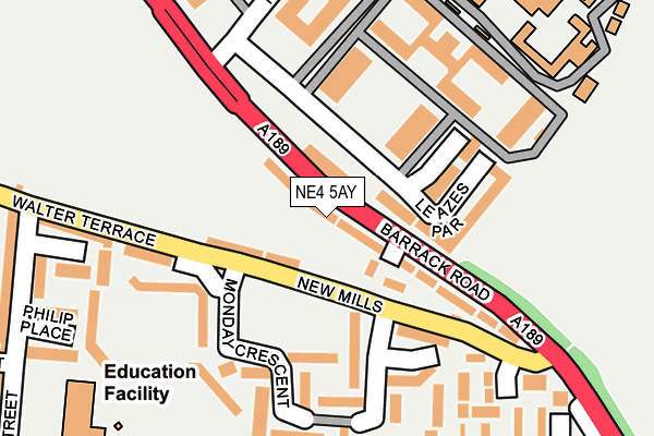 NE4 5AY map - OS OpenMap – Local (Ordnance Survey)
