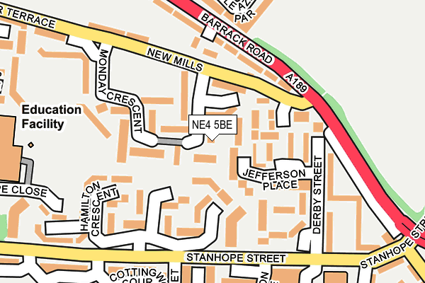 NE4 5BE map - OS OpenMap – Local (Ordnance Survey)