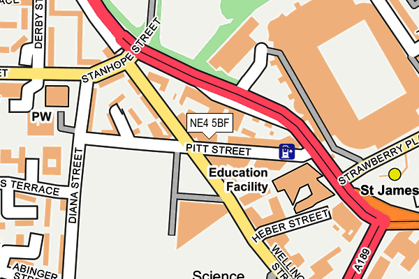 NE4 5BF map - OS OpenMap – Local (Ordnance Survey)