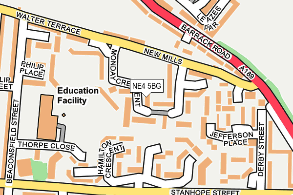 NE4 5BG map - OS OpenMap – Local (Ordnance Survey)